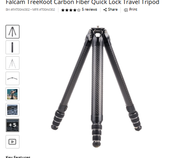 Falcam TreeRoot Carbon Fiber Quick Lock Travel Tripod