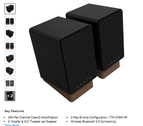Onkyo GX-30ARC 2-Way Powered Bookshelf Speakers with Bluetooth (Black, Pair)