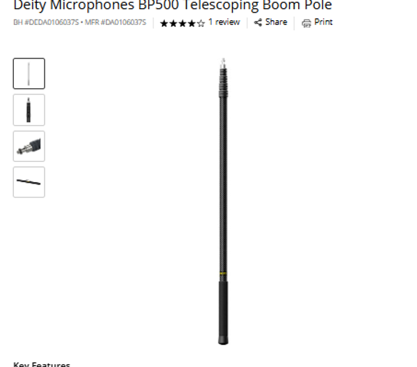 Deity Microphones BP500 Deity Microphones BP500 Telescoping Boom Pole