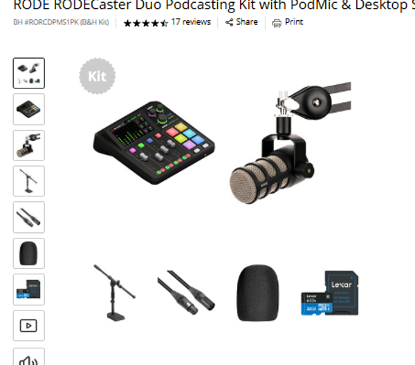 RODECaster DUO RODE RODECaster Duo Podcasting Kit with PodMic & Desktop Stand