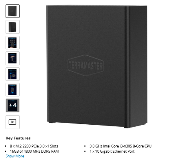 SSD PLUS TerraMaster F8 SSD Plus 8-Bay NAS Enclosure