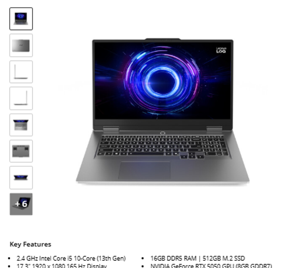 Lenovo 17.3" LOQ 17 Gaming Laptop