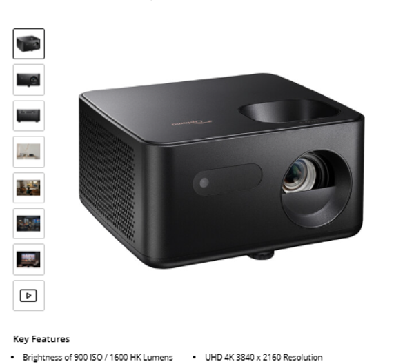 Optoma Technology Photon Life PK31 900-Lumen UHD 4K 3LED DLP Home Entertainment & Gaming Projector