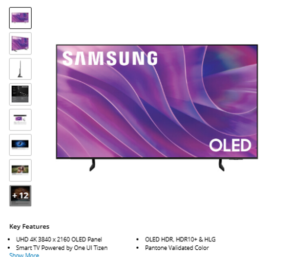 S84F Samsung S84F 77" 4K HDR Smart OLED TV