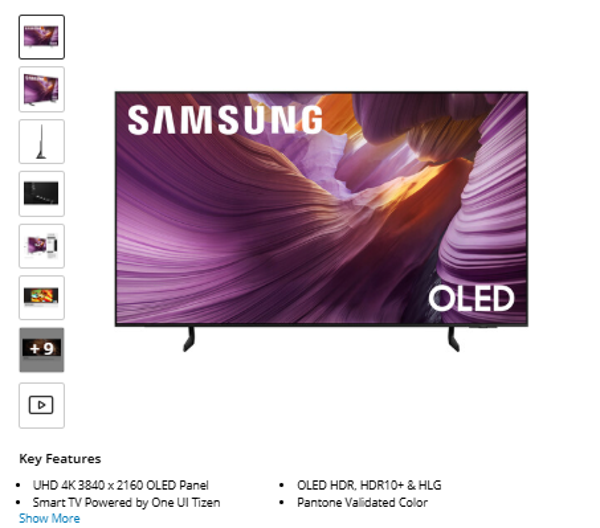 S85F Samsung S85F 77" 4K HDR Smart OLED TV