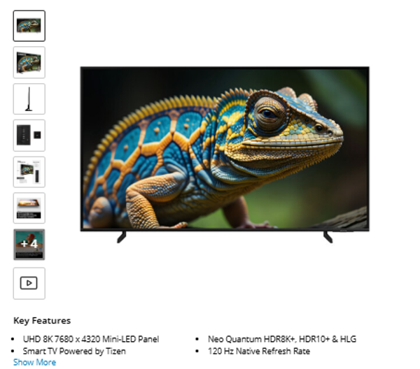 QN800D Samsung QN800D 75" 8K HDR Smart Neo QLED Mini-LED TV