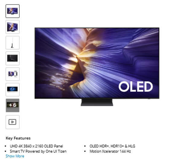 S90F Samsung S90F 83" 4K HDR Smart OLED TV