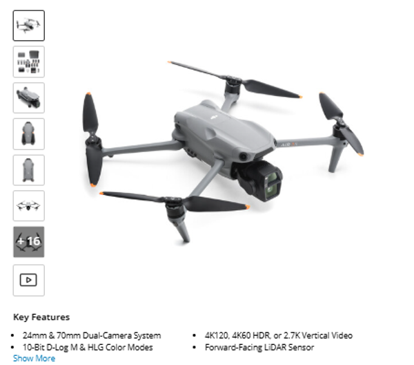 DJI Air 3S Drone with RC 2 Fly More Combo