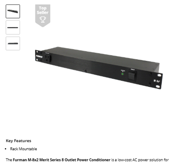 Protection > Furman M-8x2 Furman M-8x2 Merit Series 8 Outlet Power Conditioner & Surge Protector 120 s