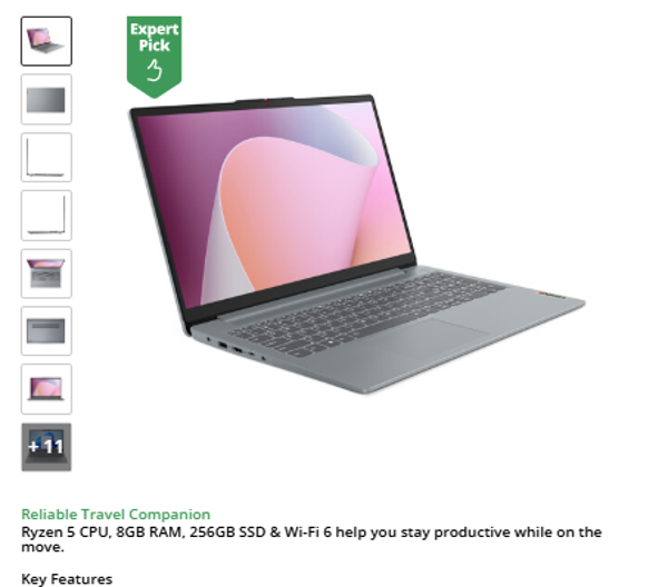 Lenovo 15.6" IdeaPad Slim 3 Notebook (Arctic Gray)