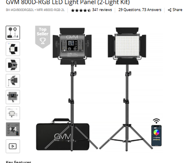 GVM 800D-RGB LED Light Panel (2-Light Kit)