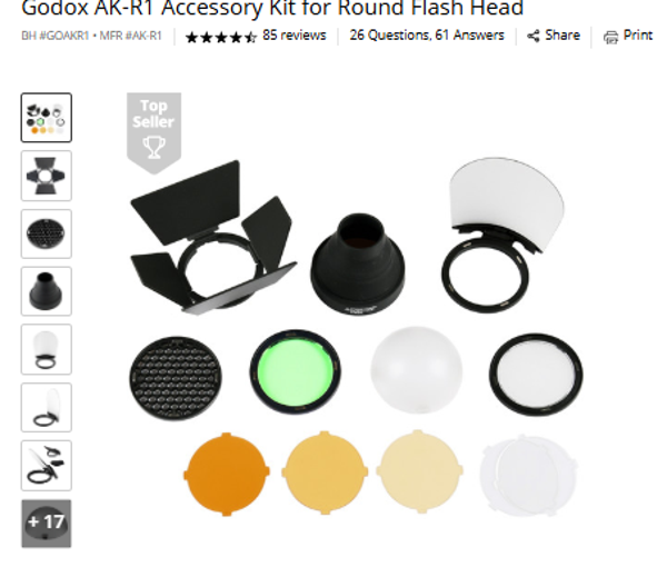R1 Godox AK-R1 Accessory Kit for Round Flash Head