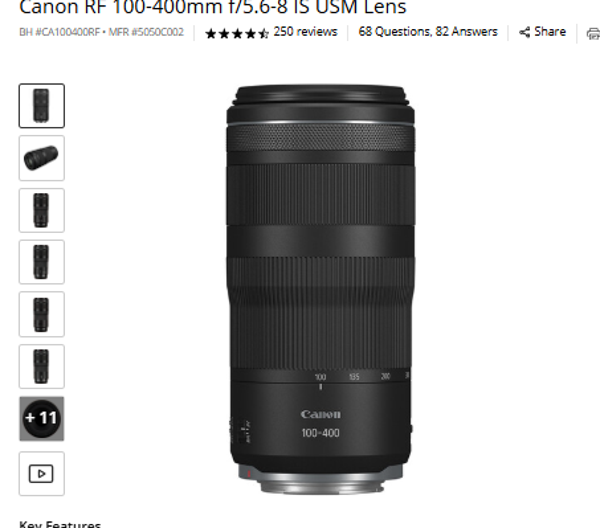 Canon RF 100-400mm f/5.6-8 IS LISM Canon RF 100-400mm f/5.6-8 IS USM Lens