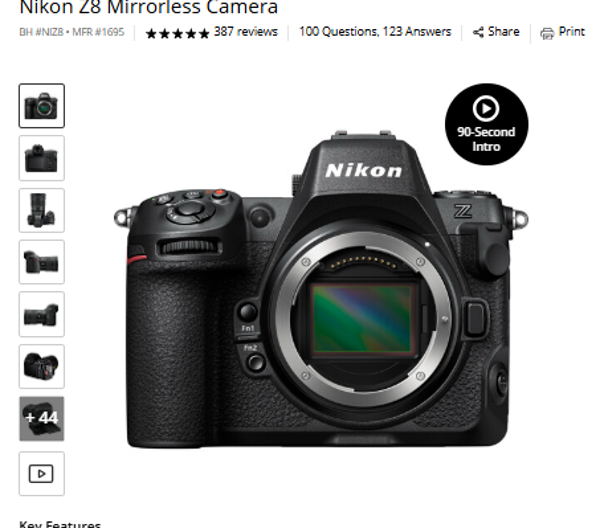 Nikon Z8 Mirrorless Camera