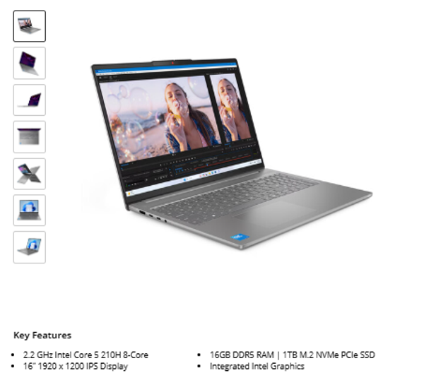 Lenovo 16" IdeaPad Slim 5i Laptop