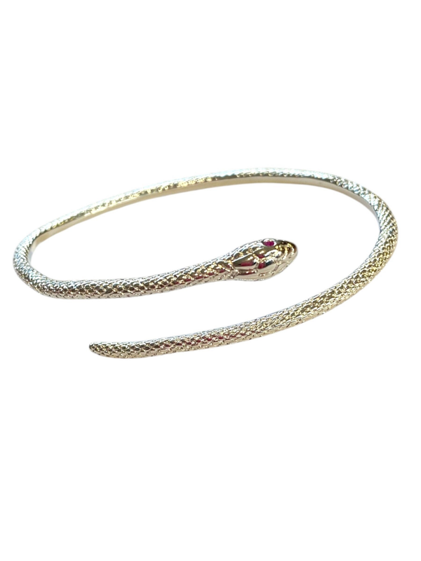 Adjustable Snake Bangle Sterling Silver