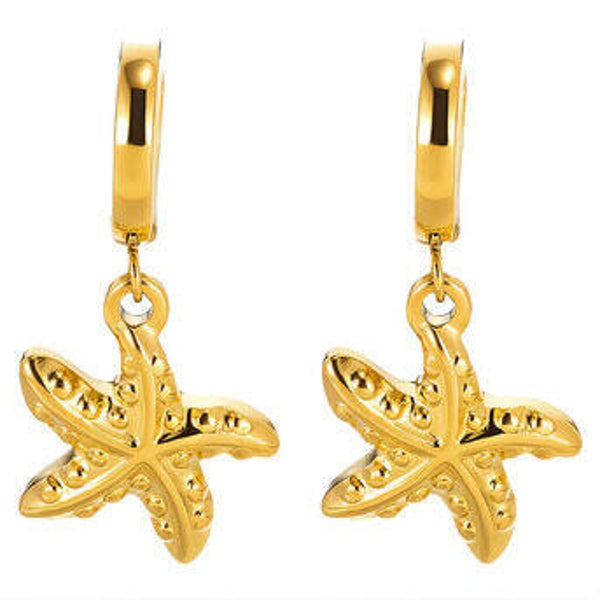 Starfish Drop Earrings 18k Gold Plated