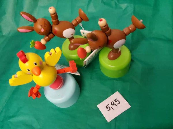 Drück-Wackeltiere aus Holz