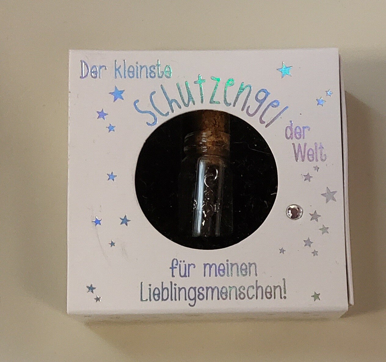 ein kleines Schutzengerl im Korkenglas