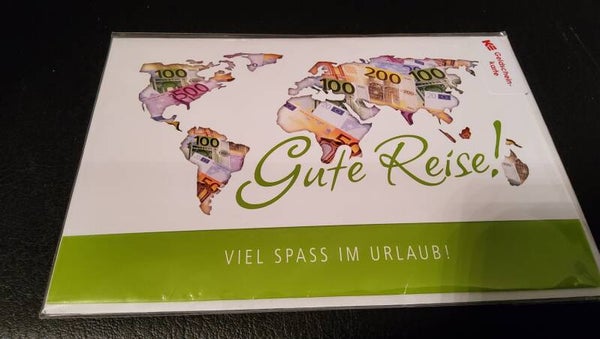 Geldscheinkarte für eine Gute Reise