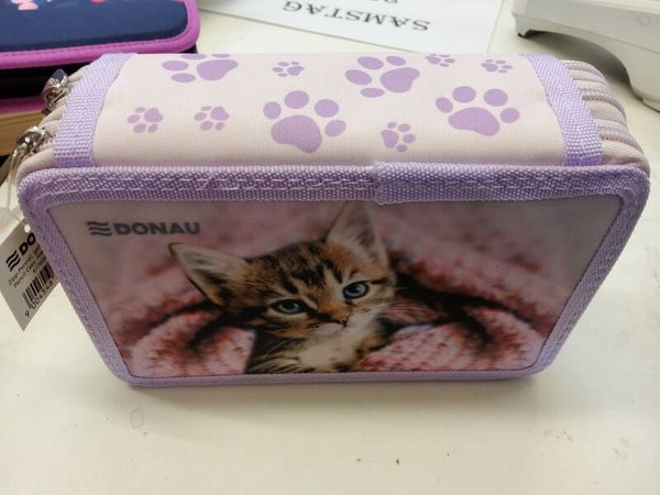 Donau 3stöckiges Federpenal Katze