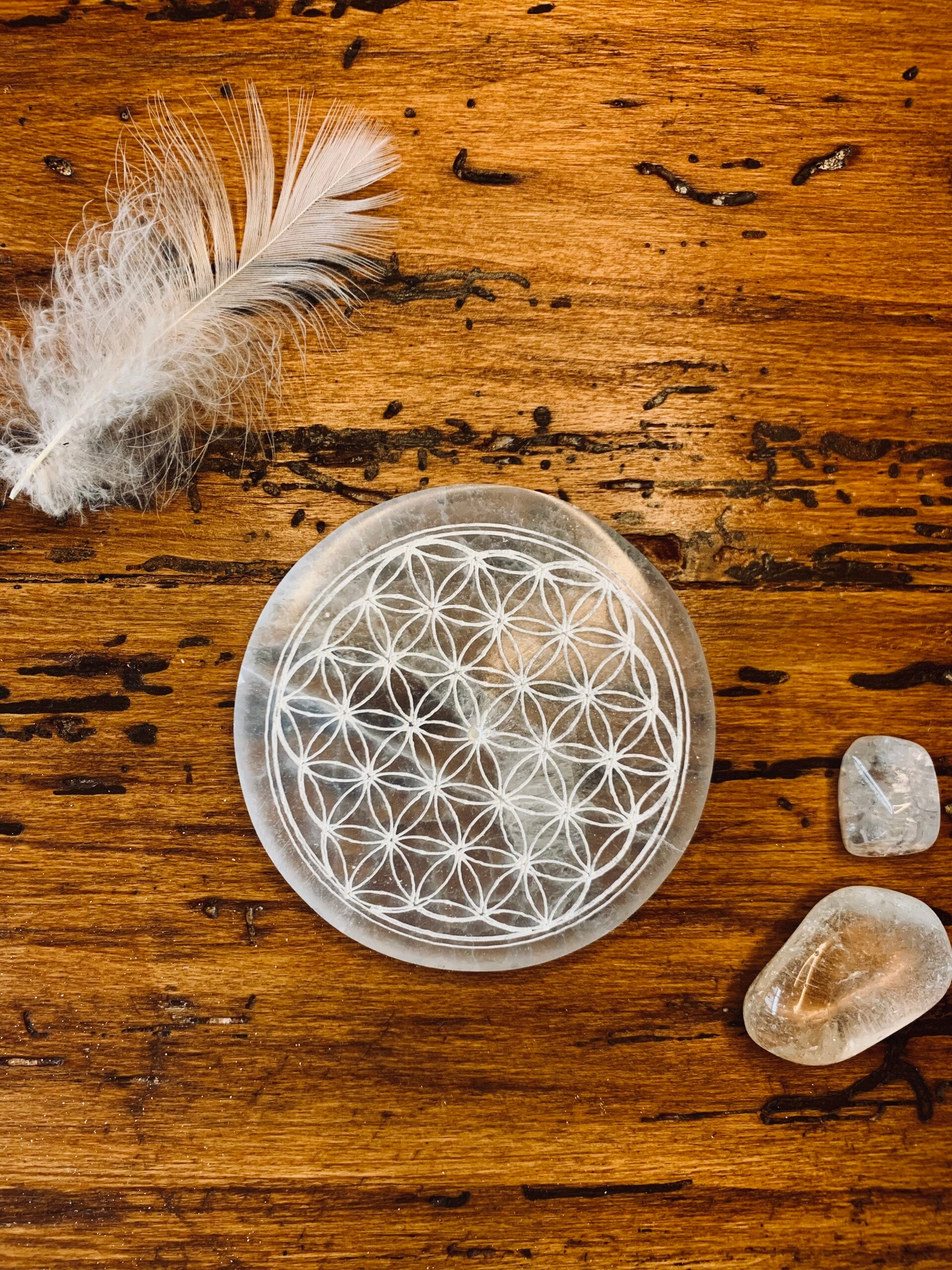 Porte-encens "FLEUR DE VIE" SELENITE