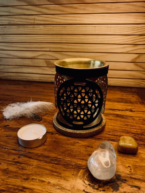 Brûleur d'encens FLEUR DE VIE 8x9 cm