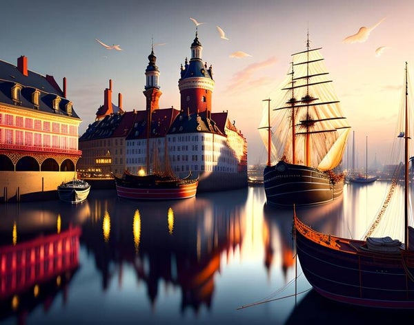 Kunstdruck: (BA 100) Zwei Türme