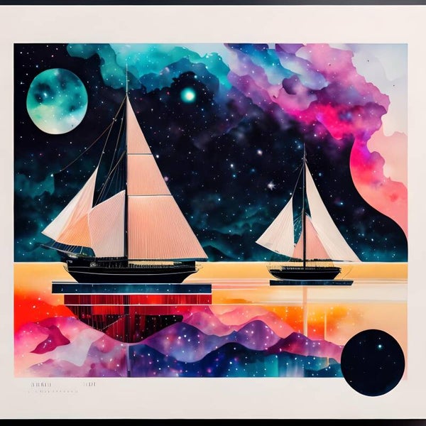 Kunstdruck: (BA 110) Meer und Sterne