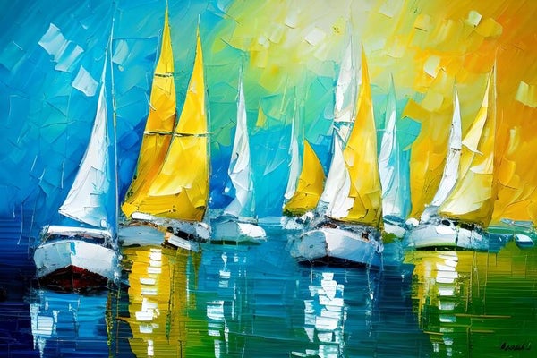 Kunstdruck: (BA 116) Regatta 3 gespachtelt