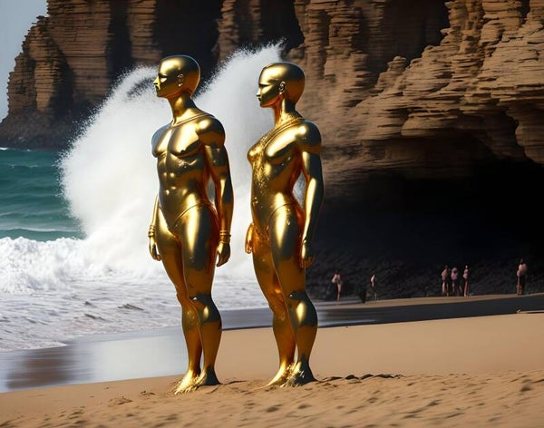 Kunstdruck: (BA 138) Goldenes Pärchen