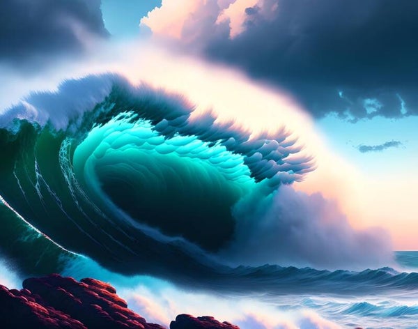 Kunstdruck: (BA 139) Große Welle