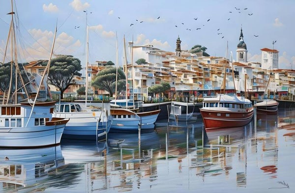 Kunstdruck: (BA 140) Hafen im Süden