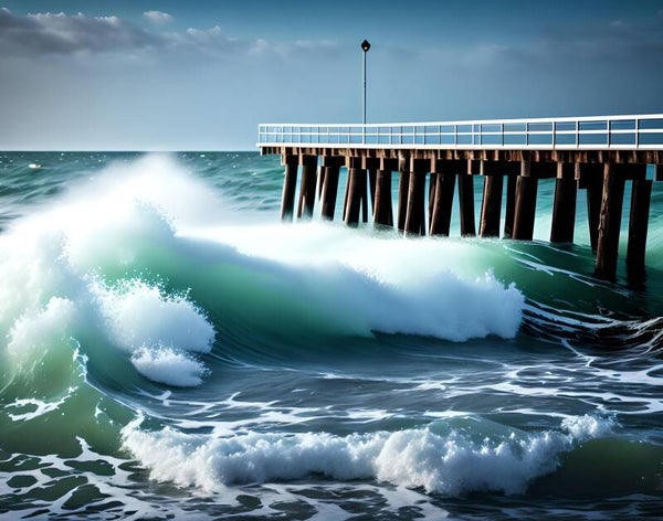 Kunstdruck: (BA 141) Holzsteg und Welle