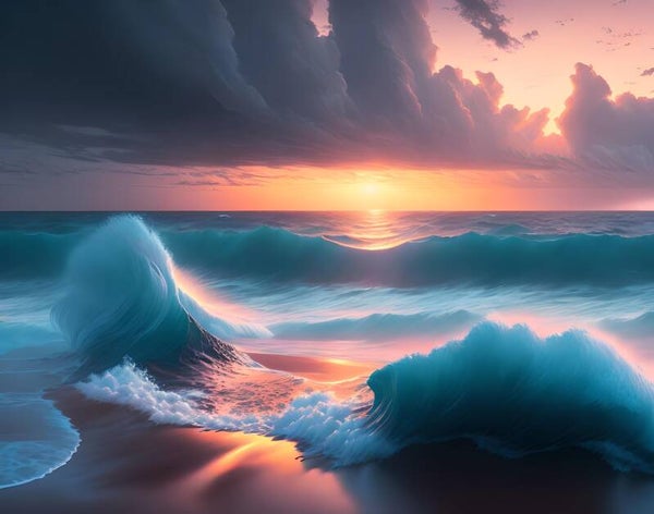 Kunstdruck: (BA 149) Sonnenuntergang Ozean