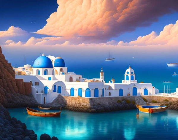 Kunstdruck: (BA 150) Weißes Dorf