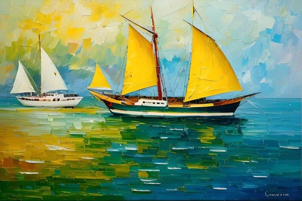 Kunstdruck: (BA 154) Segler gespachtelt