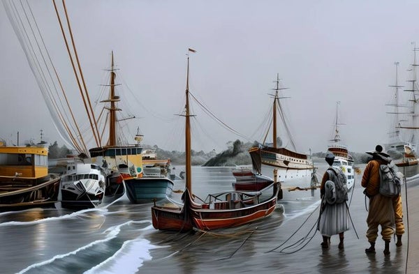 Kunstdruck: (BA 160) Fantasie Hafen