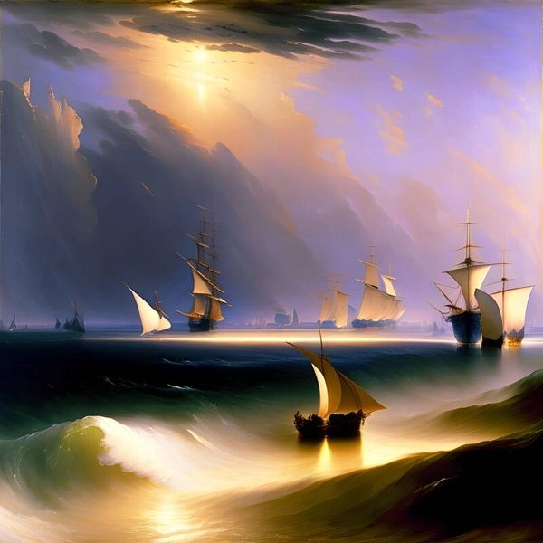 Kunstdruck: (BA 162) Segelschiffe