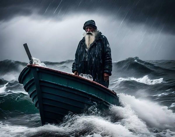 Kunstdruck: (BA 175) Der alte Fischermann