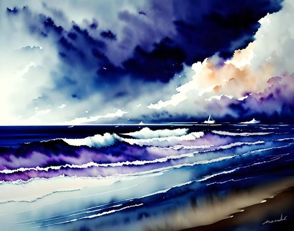 Kunstdruck: (BA 178) Wasserfarben Meeresrauschen