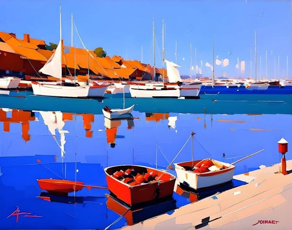 Kunstdruck: (BA 196) Hafen gespachtelt