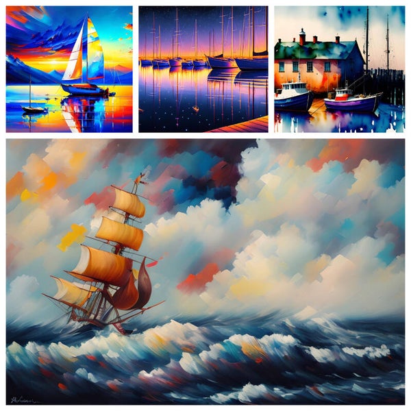 Kunstdruck: (CA 100) Collage Boots