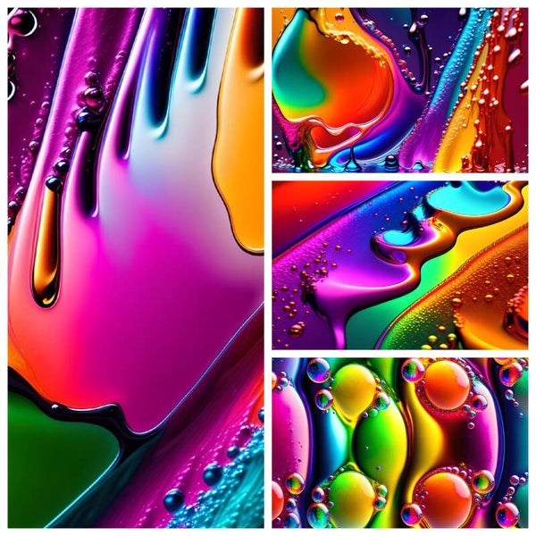 Kunstdruck: (CA 105) Collage Flüssige Farbe