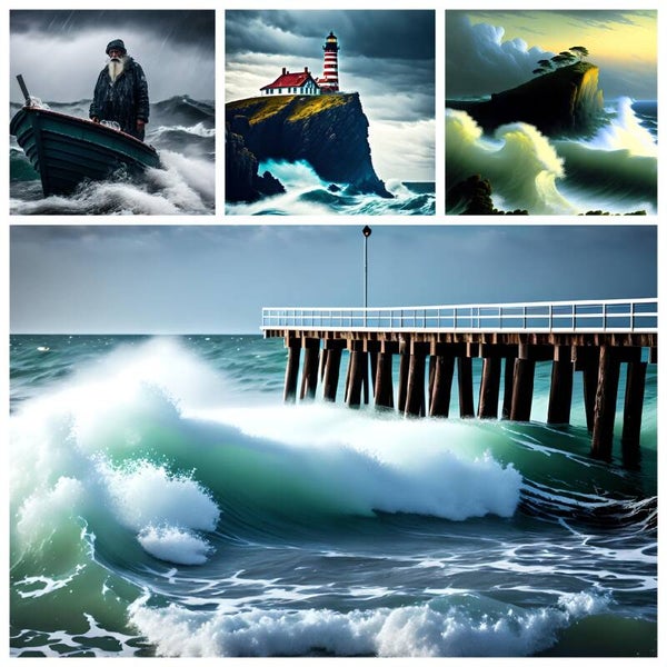 Kunstdruck: (CA 113) Collage Maritim Wasser 6