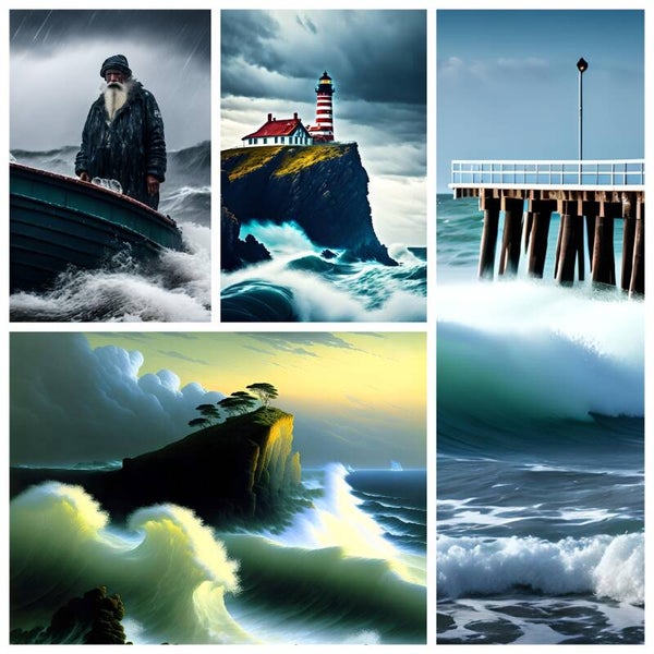 Kunstdruck: (CA 114) Collage Maritim Wasser 7