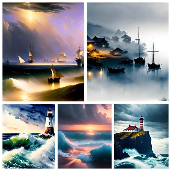 Kunstdruck: (CA 116) Collage Maritim Wasser 9