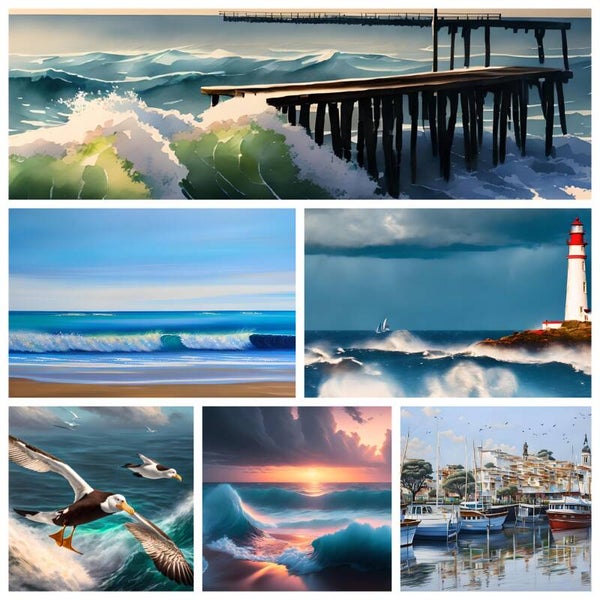 Kunstdruck: (CA 124) Collage Wasser