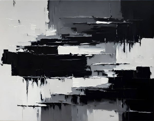 Kunstdruck: (FA 130) Abstrakt schwarzweiß