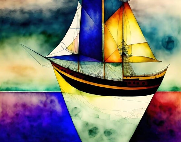 Kunstdruck: (FA 142) Goldene Segel